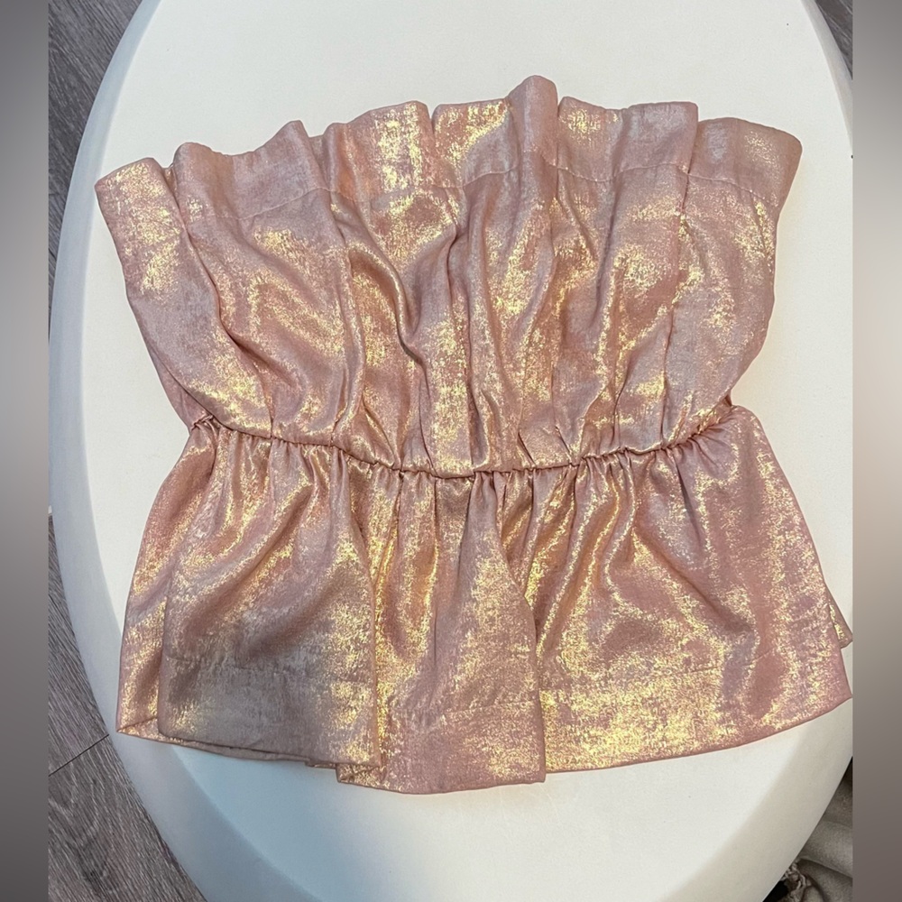 Elegant Pink Strapless Top